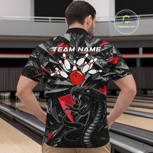 Load image into Gallery viewer, Custom Red Cobra Snake Bowling Jersey for Men Bowling Team Shirts Bowling Uniform Polo &amp; 1/4 Zip HNT137