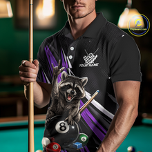 Load image into Gallery viewer, Custom Purple Funny Raccoon 8 Ball Billiard Shirt for Men Billiard Team Jersey Billiard League NNT191