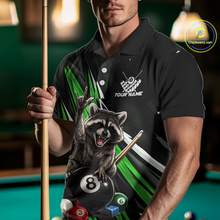 Load image into Gallery viewer, Custom Green Funny Raccoon 8 Ball Billiard Shirt for Men Billiard Team Jersey Billiard League NNT191