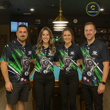 Load image into Gallery viewer, Custom Green Funny Raccoon 8 Ball Billiard Shirt for Men Billiard Team Jersey Billiard League NNT191