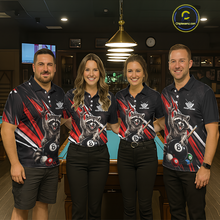 Load image into Gallery viewer, Custom Red Funny Raccoon 8 Ball Billiard Shirt for Men Billiard Team Jersey Billiard League NNT191