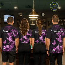 Load image into Gallery viewer, Custom Pink Butterfly Galaxy 8 Ball Billiard Shirt for Men Billiard Team Jersey Billiard League NNT192