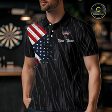 Load image into Gallery viewer, Custom US Flag Eagle Darts Shirt for Men Darts Team Jerseys Dart Tourament Polo &amp; 1/4 Zip NNT111