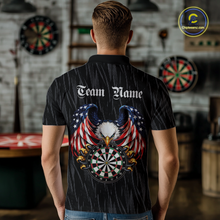 Load image into Gallery viewer, Custom US Flag Eagle Darts Shirt for Men Darts Team Jerseys Dart Tourament Polo &amp; 1/4 Zip NNT111