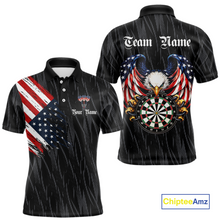 Load image into Gallery viewer, Custom US Flag Eagle Darts Shirt for Men Darts Team Jerseys Dart Tourament Polo &amp; 1/4 Zip NNT111