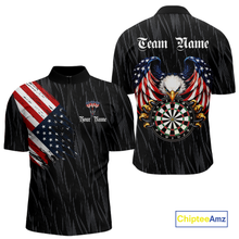 Load image into Gallery viewer, Custom US Flag Eagle Darts Shirt for Men Darts Team Jerseys Dart Tourament Polo &amp; 1/4 Zip NNT111