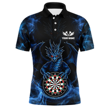Load image into Gallery viewer, Custom Blue Dragon Darts Board Dart Shirts For Men Darts Team Jerseys Polo &amp; 1/4 Zip NNT121