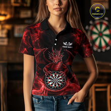 Load image into Gallery viewer, Custom Red Dragon Darts Board Dart Shirts For Women Darts Team Jerseys Polo &amp; 1/4 Zip NNT121