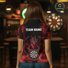 Load image into Gallery viewer, Custom Red Dragon Darts Board Dart Shirts For Women Darts Team Jerseys Polo &amp; 1/4 Zip NNT121