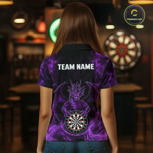 Load image into Gallery viewer, Custom Purple Dragon Darts Board Dart Shirts For Women Darts Team Jerseys Polo &amp; 1/4 Zip NNT121