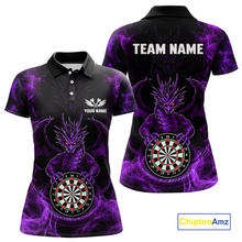 Load image into Gallery viewer, Custom Purple Dragon Darts Board Dart Shirts For Women Darts Team Jerseys Polo &amp; 1/4 Zip NNT121