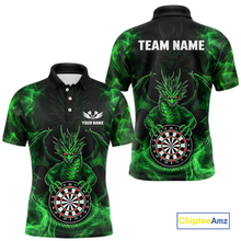 Load image into Gallery viewer, Custom Green Dragon Darts Board Dart Shirts For Men Darts Team Jerseys Polo &amp; 1/4 Zip NNT121