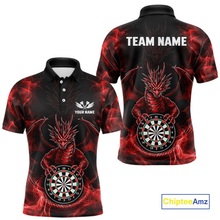 Load image into Gallery viewer, Custom Red Dragon Darts Board Dart Shirts For Men Darts Team Jerseys Polo &amp; 1/4 Zip NNT121