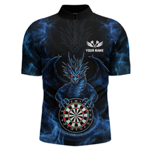 Load image into Gallery viewer, Custom Blue Dragon Darts Board Dart Shirts For Men Darts Team Jerseys Polo &amp; 1/4 Zip NNT121