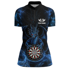 Load image into Gallery viewer, Custom Blue Dragon Darts Board Dart Shirts For Women Darts Team Jerseys Polo &amp; 1/4 Zip NNT121