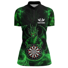 Load image into Gallery viewer, Custom Green Dragon Darts Board Dart Shirts For Women Darts Team Jerseys Polo &amp; 1/4 Zip NNT121