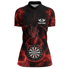 Load image into Gallery viewer, Custom Red Dragon Darts Board Dart Shirts For Women Darts Team Jerseys Polo &amp; 1/4 Zip NNT121