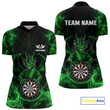 Load image into Gallery viewer, Custom Green Dragon Darts Board Dart Shirts For Women Darts Team Jerseys Polo &amp; 1/4 Zip NNT121