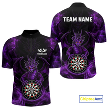 Load image into Gallery viewer, Custom Purple Dragon Darts Board Dart Shirts For Women Darts Team Jerseys Polo &amp; 1/4 Zip NNT121