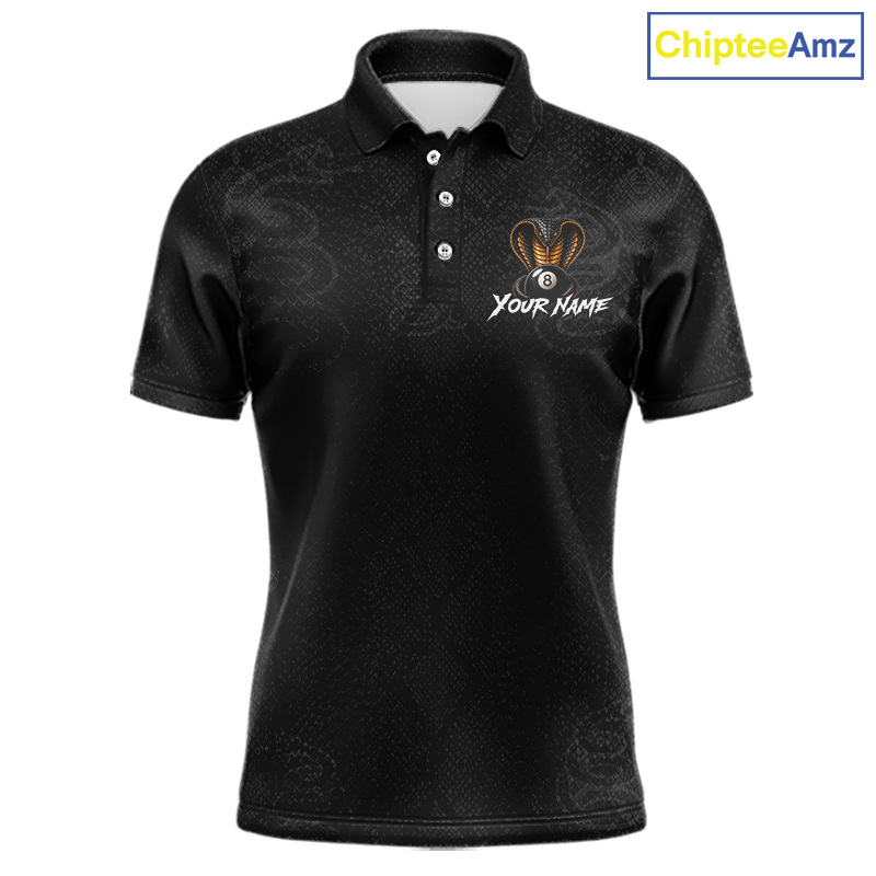 Custom Black Cobra Snake 8 Ball Billiard Shirt for Men Billiard Team Jersey Billiard League NNT188