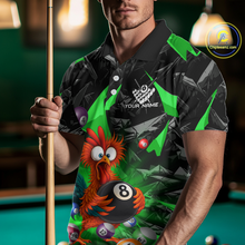 Load image into Gallery viewer, Custom Green Funny Chicken 8 Ball &amp; 9 Ball Billiard Shirt for Men Billiard Team Jerseys NNT190