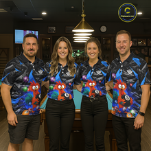 Load image into Gallery viewer, Custom Blue Funny Chicken 8 Ball &amp; 9 Ball Billiard Shirt for Men Billiard Team Jerseys NNT190