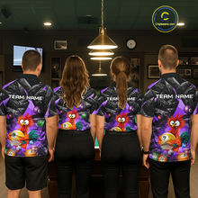 Load image into Gallery viewer, Custom Purple Funny Chicken 8 Ball &amp; 9 Ball Billiard Shirt for Women Billiard Team Jerseys NNT190