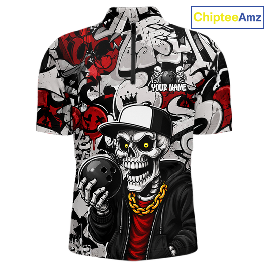 Hoodie with a skull design and colorful patterns on a white background, featuring the brand 'ChipteeAmz'.