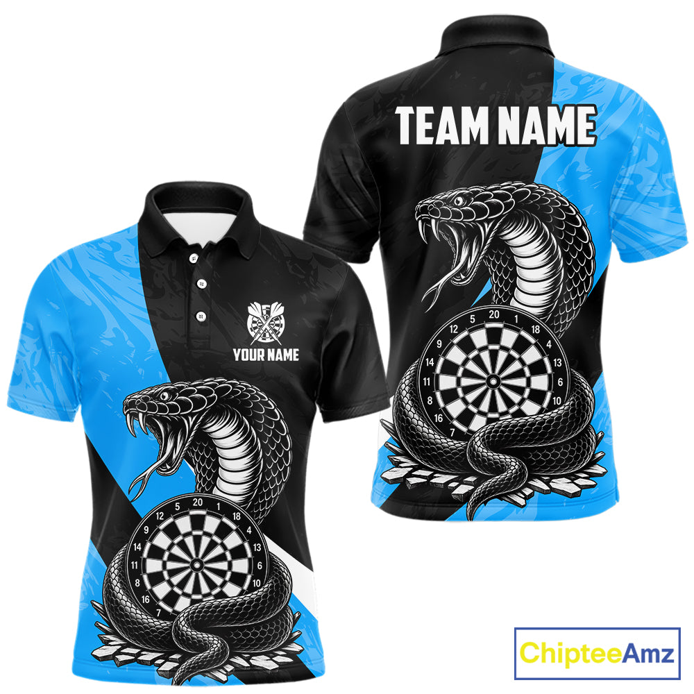 Custom Turquoise Cobra Snake Darts Shirt for Men Darts Team Jerseys Dartboard Shirt NNT294