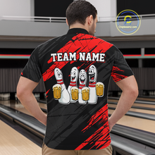 Load image into Gallery viewer, Custom Red Funny Bowling Tournament Jersey for Men Bowling Team Shirts Polo &amp; 1/4 Zip HNT178