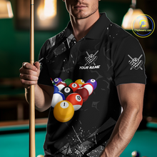 Load image into Gallery viewer, Custom Balls Billiard Shirts for Men Billiard League Billiard Team Shirts Polo &amp; 1/4 Zip NNT104
