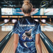 Load image into Gallery viewer, Custom Flame Shake Bowling Jersey for Women Polo &amp; 1/4 Zip Bowling Team Shirts HNT223