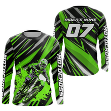 Load image into Gallery viewer, Custom Green Youth Motocross Jersey Racing for Kid Men Women MX Dirt Bike Shirts UPF30+ DNT47