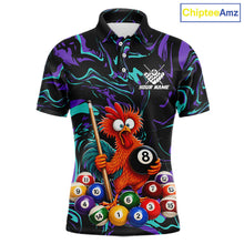Load image into Gallery viewer, Custom Teal Purple Chicken 8 Ball Billiard Shirt for Men Billiard Jerseys Team Billiard League NNT197