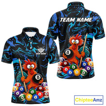 Load image into Gallery viewer, Custom Teal Blue Chicken 8 Ball Billiard Shirt for Men Billiard Jerseys Team Billiard League NNT197