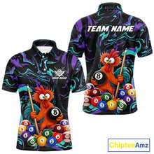 Load image into Gallery viewer, Custom Teal Purple Chicken 8 Ball Billiard Shirt for Men Billiard Jerseys Team Billiard League NNT197