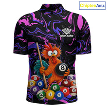 Load image into Gallery viewer, Custom Purple Chicken 8 Ball Billiard Shirt for Men Billiard Jerseys Team Billiard League NNT197