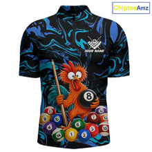 Load image into Gallery viewer, Custom Teal Blue Chicken 8 Ball Billiard Shirt for Men Billiard Jerseys Team Billiard League NNT197