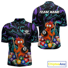 Load image into Gallery viewer, Custom Teal Purple Chicken 8 Ball Billiard Shirt for Men Billiard Jerseys Team Billiard League NNT197