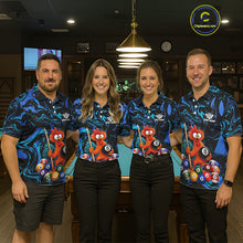 Load image into Gallery viewer, Custom Teal Blue Chicken 8 Ball Billiard Shirt for Men Billiard Jerseys Team Billiard League NNT197
