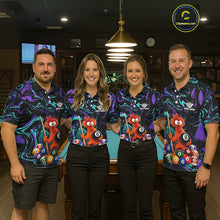 Load image into Gallery viewer, Custom Teal Purple Chicken 8 Ball Billiard Shirt for Men Billiard Jerseys Team Billiard League NNT197