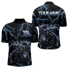 Load image into Gallery viewer, Custom Thunder Skeleton Bowling Jersey for Men Polo &amp; 1/4 Zip Bowling Team Shirts HNT152