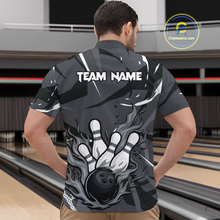 Load image into Gallery viewer, Custom Flame Bowling Jersey for Men Polo &amp; 1/4 Zip Bowling Team Shirts Bowling League HNT151