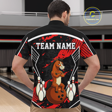 Load image into Gallery viewer, Custom Red Funny Horse Bowling Tournament Jersey for Men Bowling Team Shirts Polo &amp; 1/4 Zip HNT180