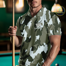 Load image into Gallery viewer, Custom Green Camo 8 Ball Billiard Shirts for Men Billiard League Billiard Team Shirts NNT106