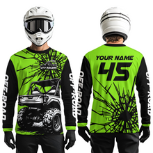 Load image into Gallery viewer, Personalized Green UTV Motocross Shirt Kid Men Women UPF30+ Off-Road UTV Racing Jersey DNT31
