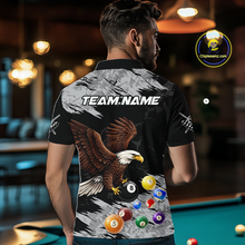 Load image into Gallery viewer, Custom Eagle 8 Ball Billiard Shirts for Men Billiard League Billiard Team Shirts Polo &amp; 1/4 Zip NNT108
