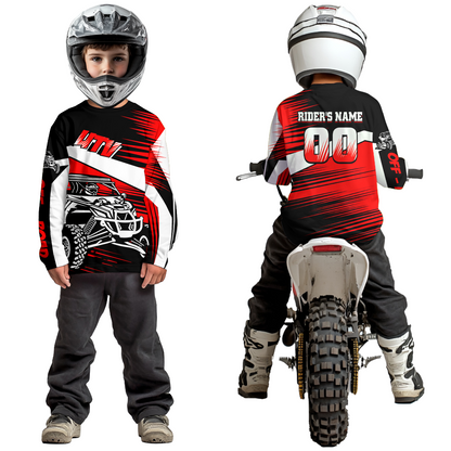 Personalized Red UTV Off-Road Shirts UTV Motocross Racing Shirt Kid Men Women UPF30+ DNT90