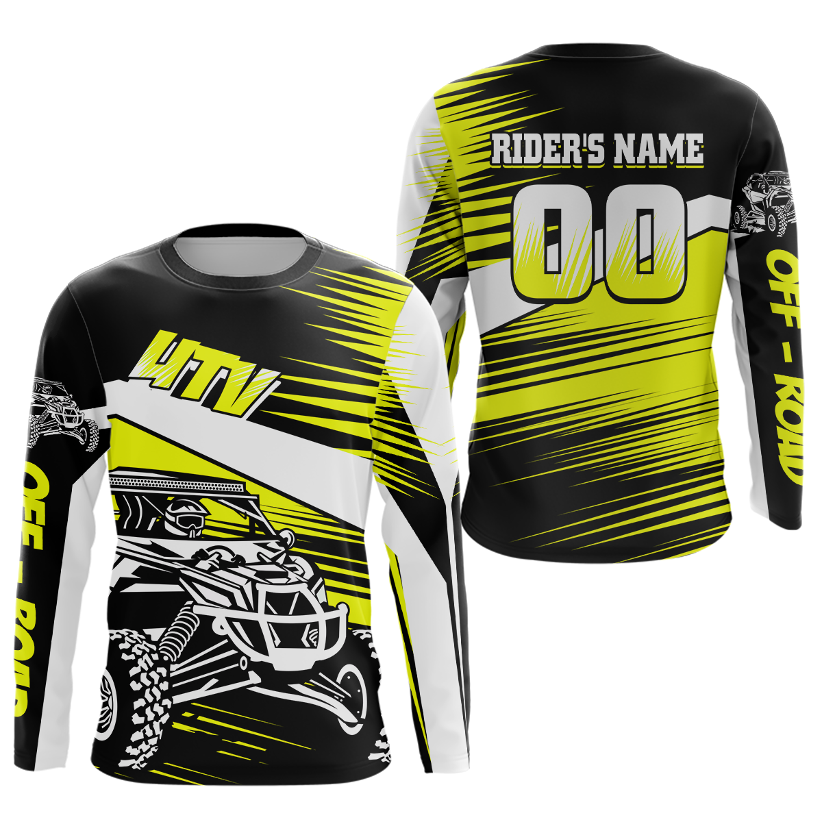 Personalized Yellow UTV Off-Road Shirts UTV Motocross Racing Shirt Kid Men Women UPF30+ DNT90