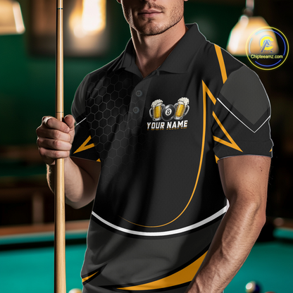 Custom Beer 8 Ball Billiard Shirt for Men Billiard Team Jersey Billiard League Billiard Uniform NNT187